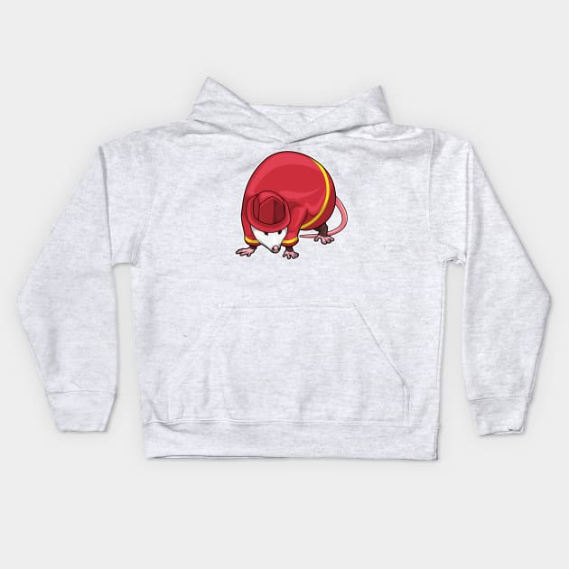 Opossum Firefighter Fire department Kids Hoodie by Markus Schnabel